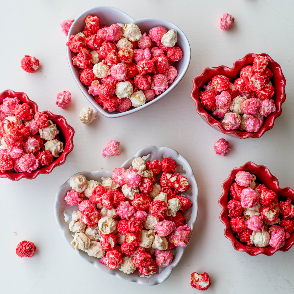 Bulk Popcorn Hearts Vanilla Deanan® Gourmet Popcorn