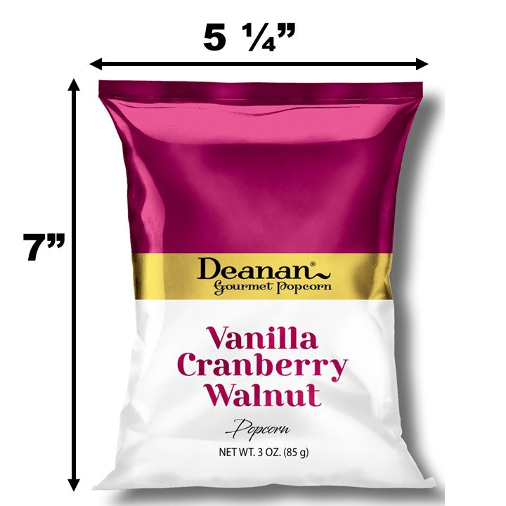 Vanilla Cranberry Walnut 2.85 Per Packet Deanan® Gourmet Popcorn
