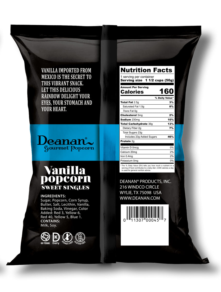 Vanilla 75¢ Per Packet Deanan® Gourmet Popcorn