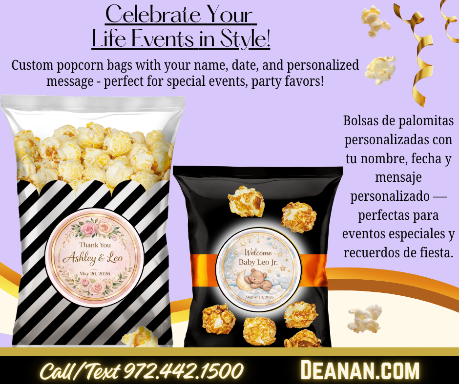 Custom Popcorn Bags & Labels