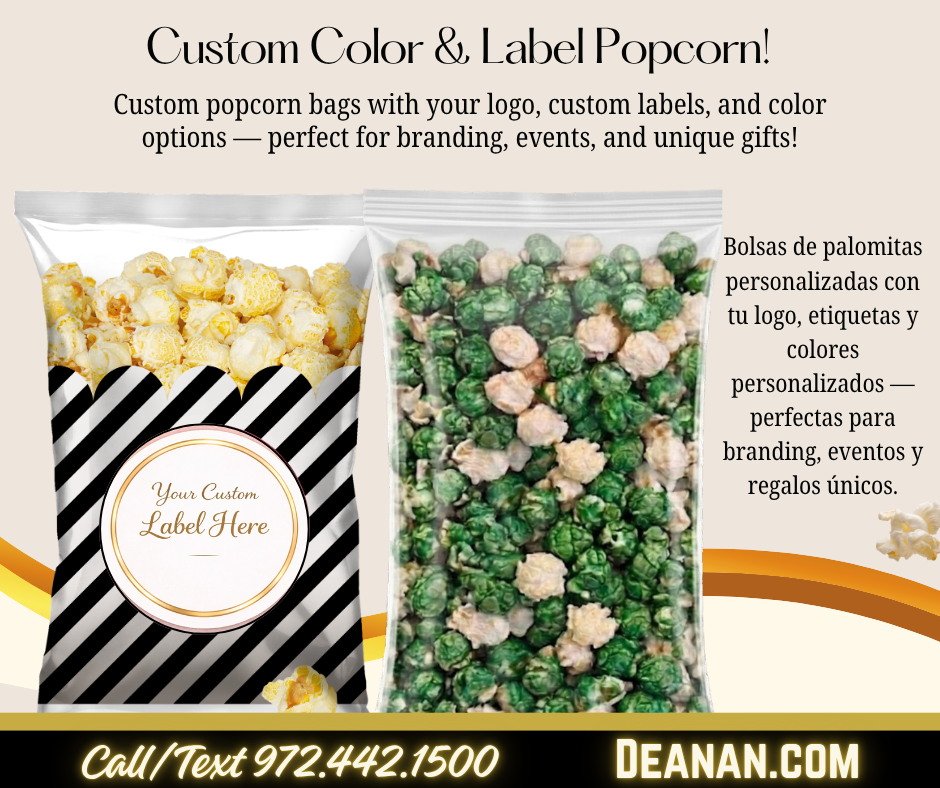 Custom Popcorn Bags & Labels