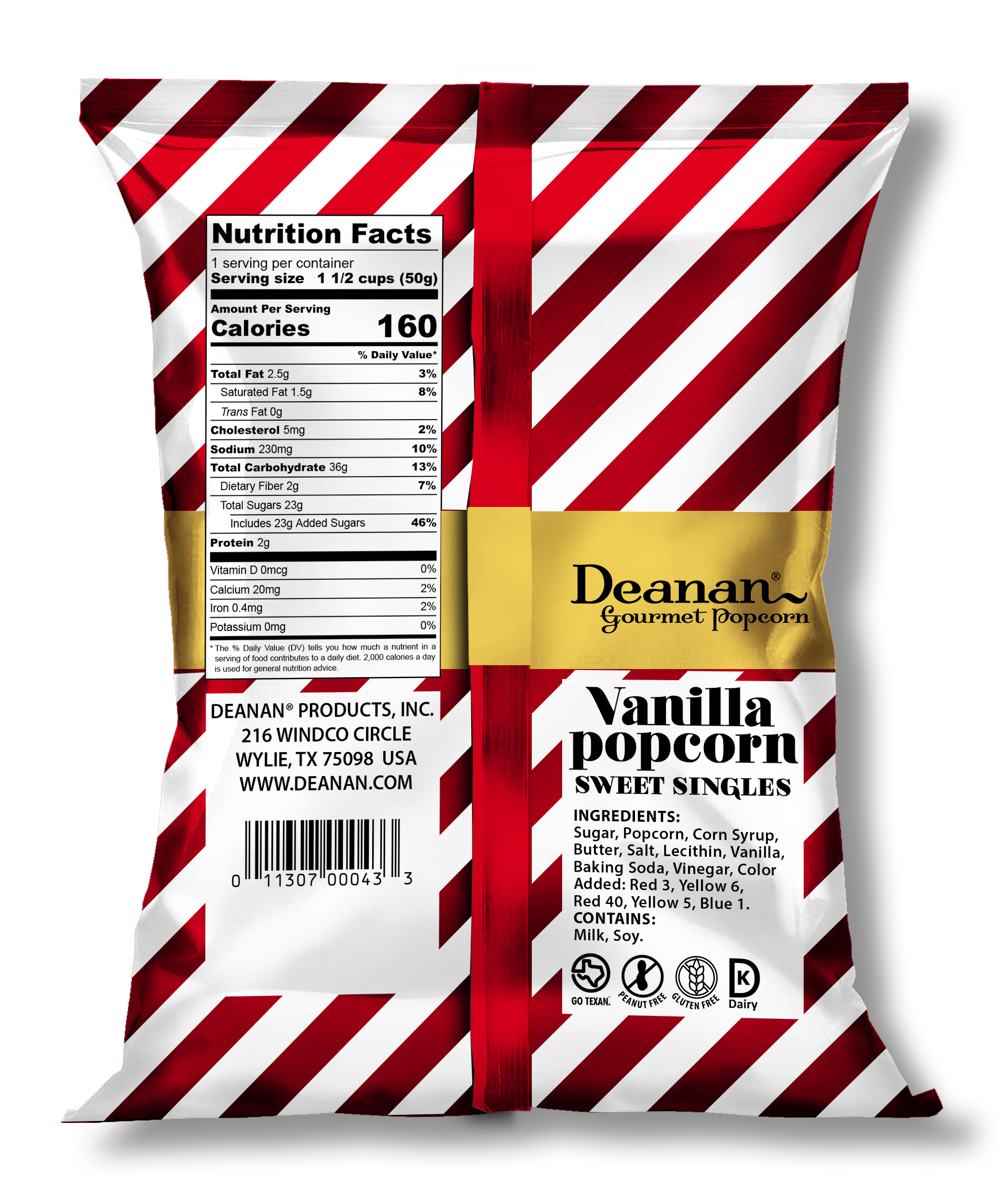 Holiday Vanilla Striped Bag - 100 Count